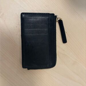 Madewell Black Zip Card Case Wallet leather